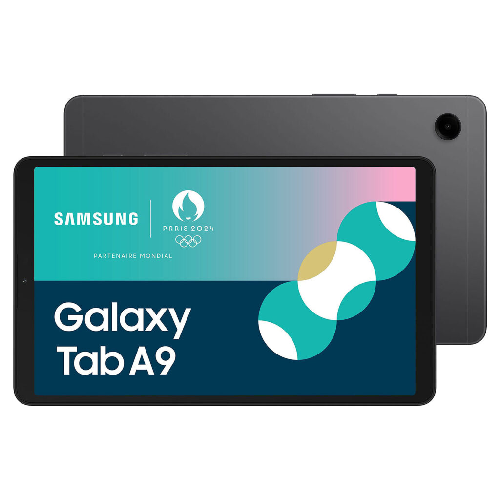 학생용 태블릿 Galaxy Tab A9+ 전면 모습, 다크 그레이 색상