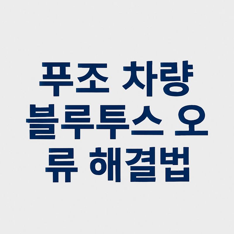 푸조 블루투스 오류 대표이미지