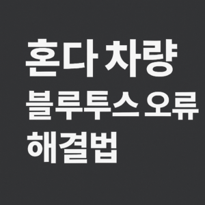 혼다 블루투스 오류 대표이미지