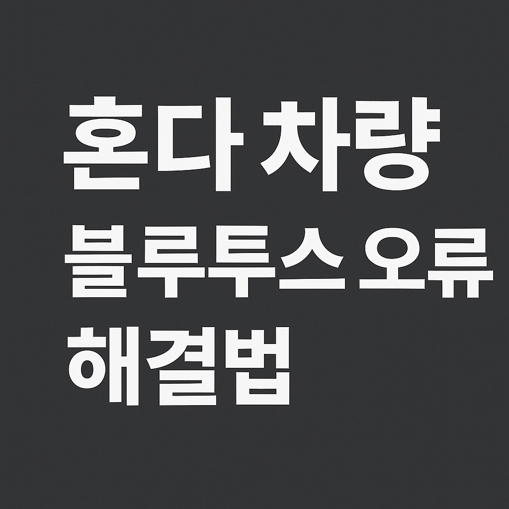 혼다 블루투스 오류 대표이미지