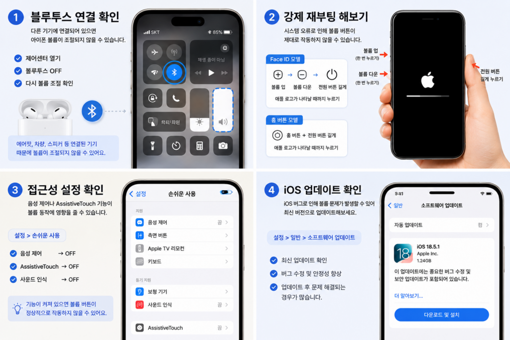 아이폰 볼륨조절 해결방법