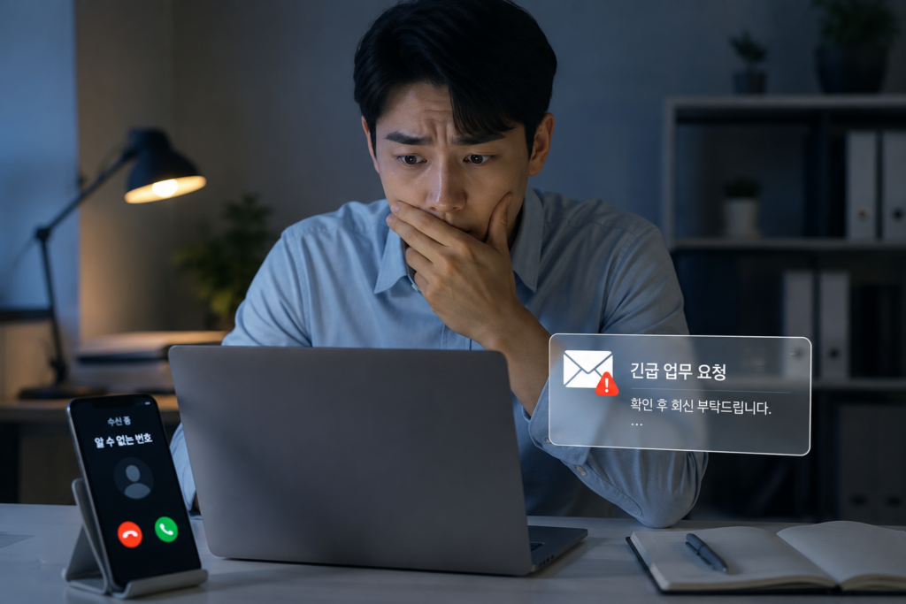 AI 보안 위협 받는 모습. 보이스피싱 예시