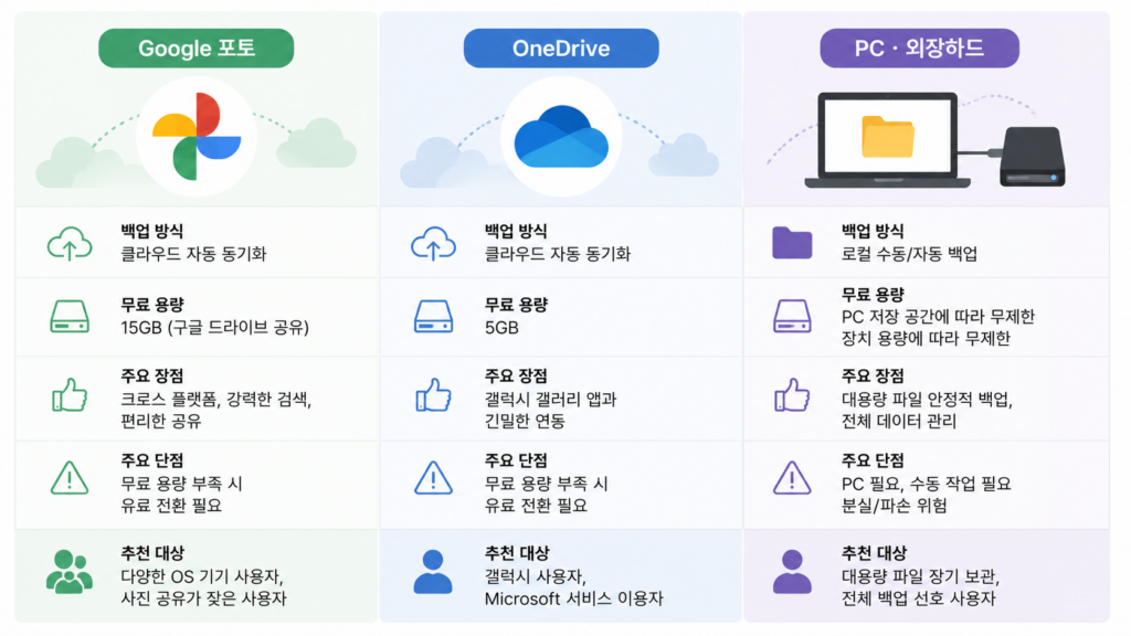 갤럭시 사진 백업 방법 인포그래픽