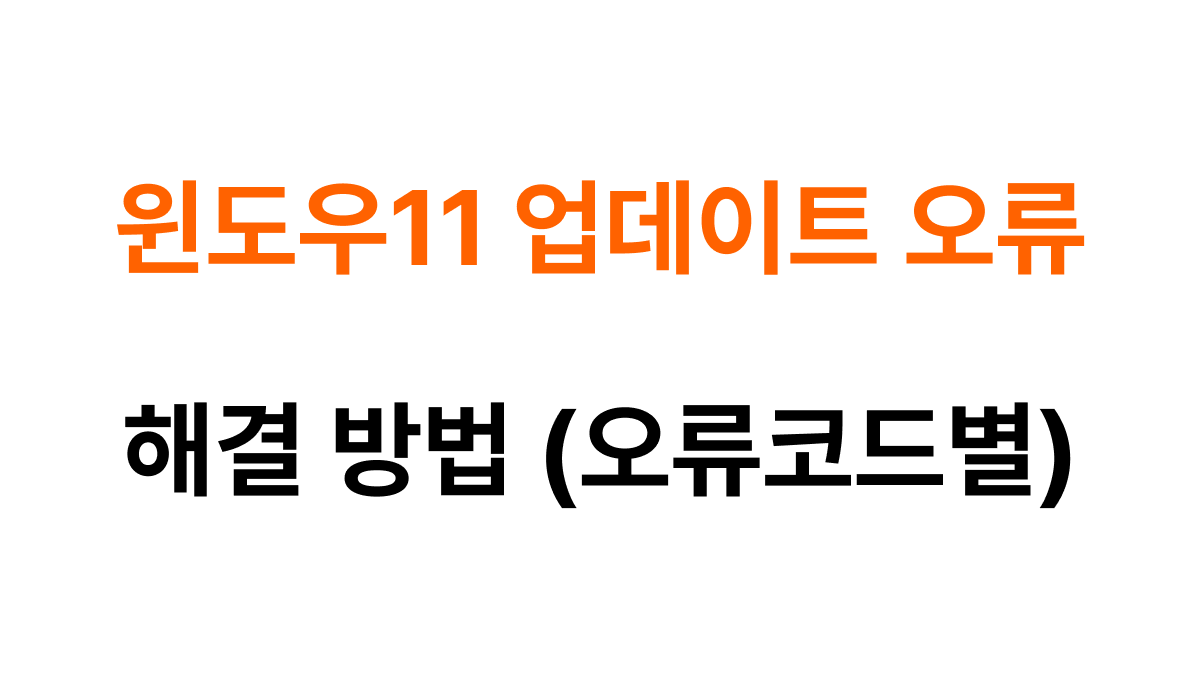 윈도우11 업데이트 오류 대표이미지