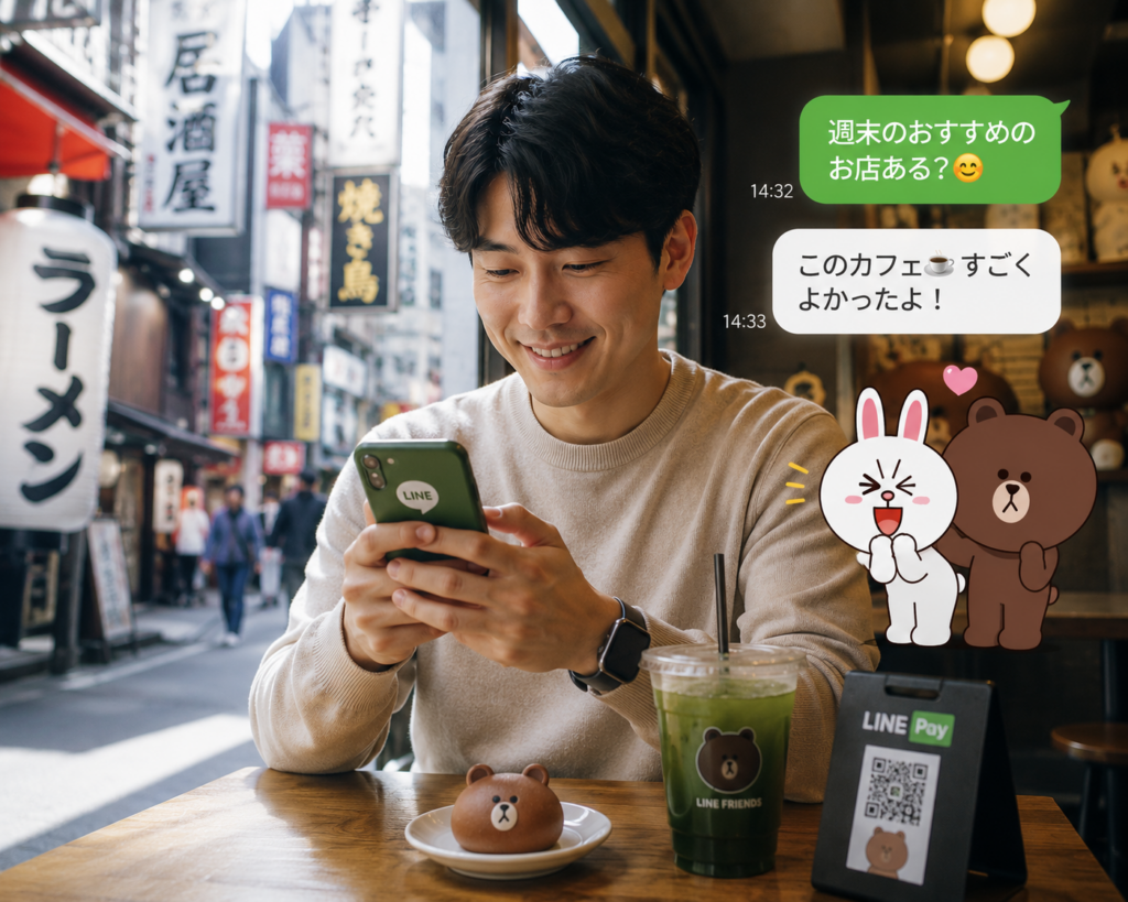 라인 일본 사용 모습