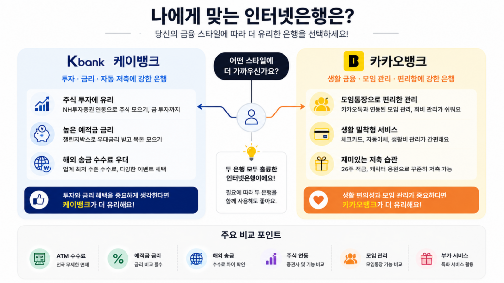 케이뱅크 카카오뱅크 비교 요약