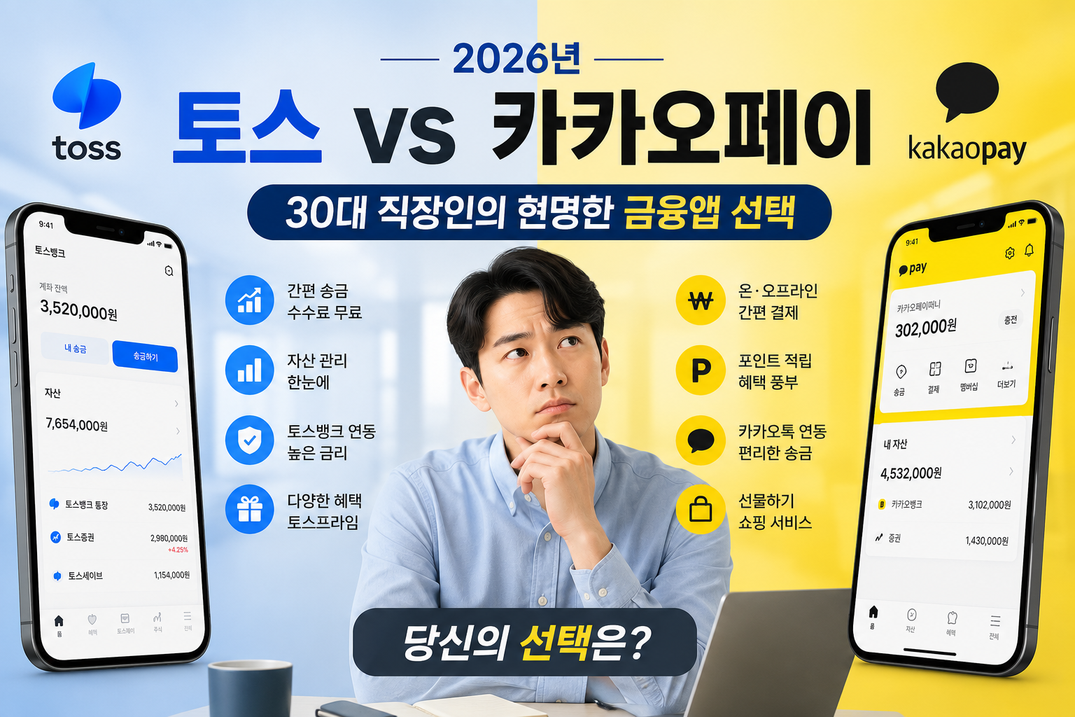 토스 vs 카카오페이 비교 2026 대표이미지