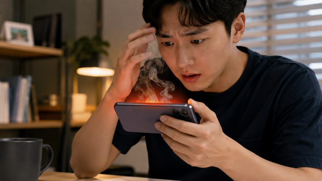 스마트폰 발열 AI 이미지