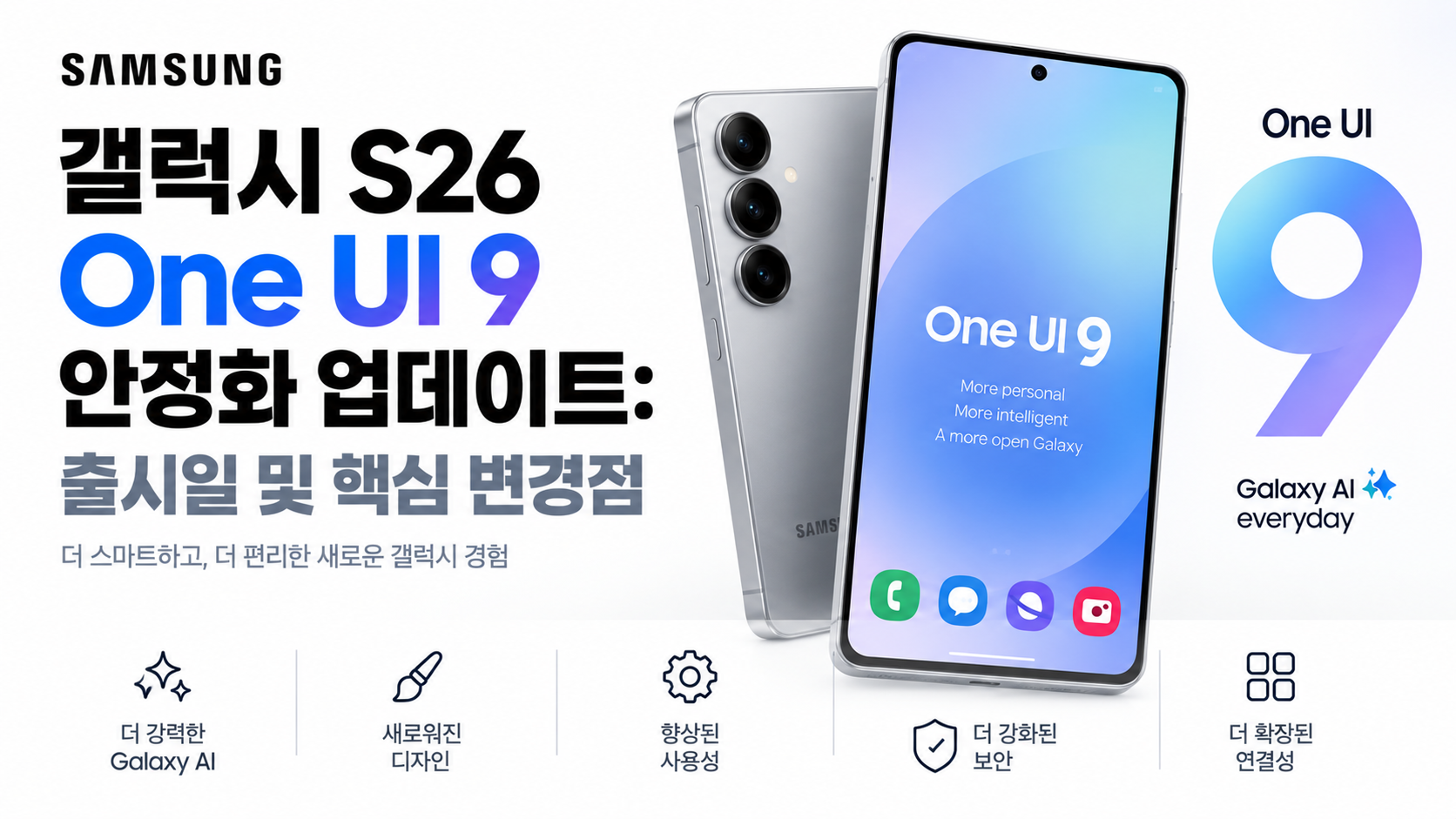 갤럭시 S26 One UI 9 업데이트 대표이미지